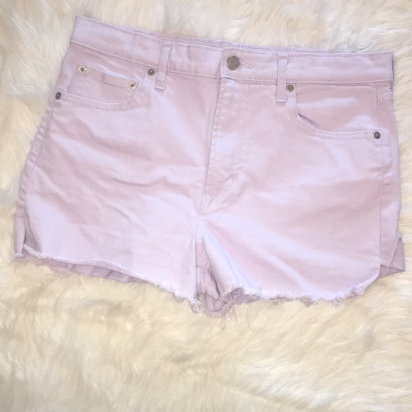 GAP lavender 3” Short Raw Hem Jean Shorts - Picture 3 of 10